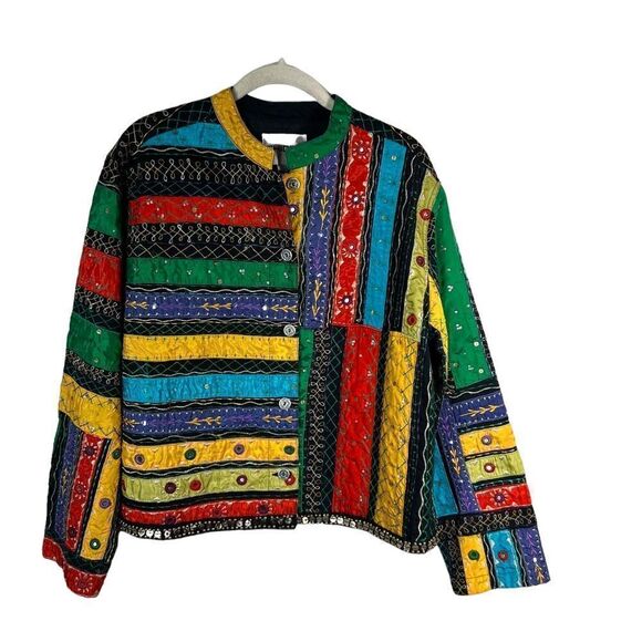 Vintage Chico’s Multi Colored Embellished Jacket - Picture 1 of 10